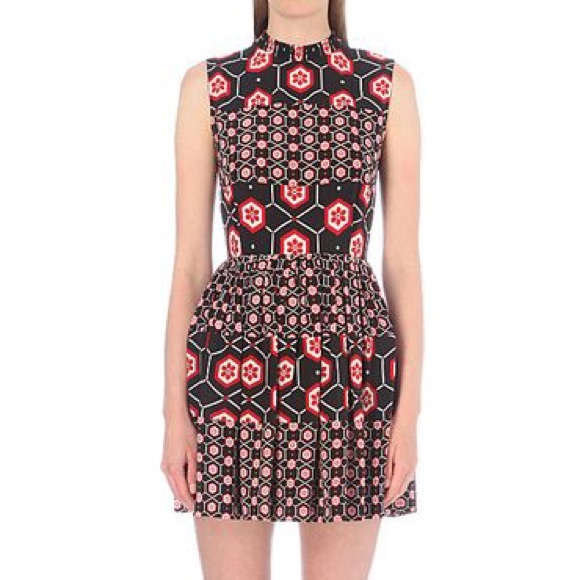 Sandro Red Honeycomb Silk Dress 1 small - Picture 1 of 9